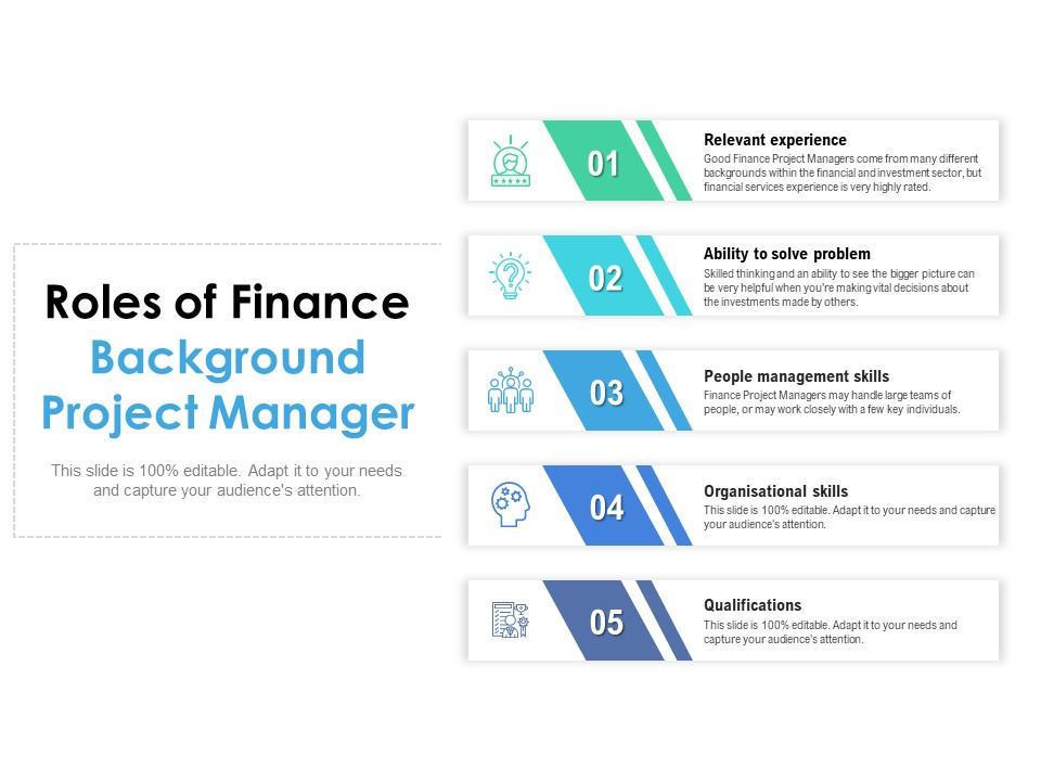 Roles of finance background project manager Slide01