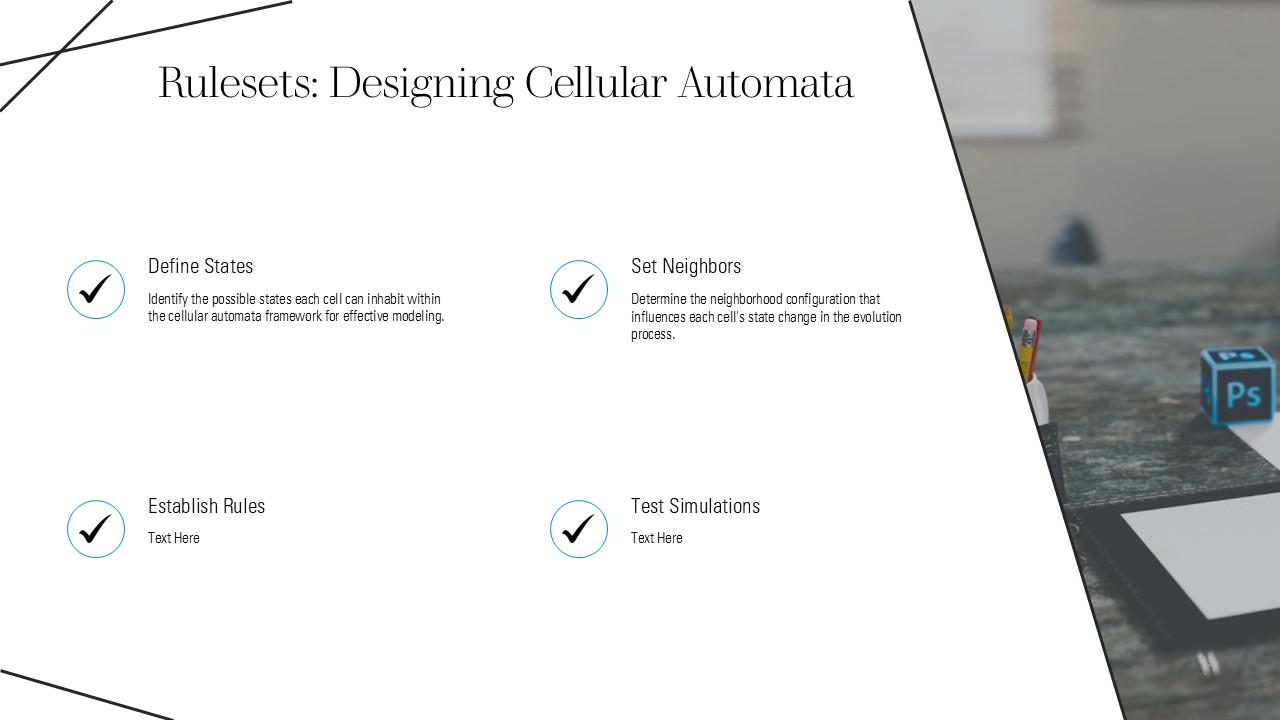 Rulesets Designing Cellular Automata PPT Template ST AI SS PPT Slide