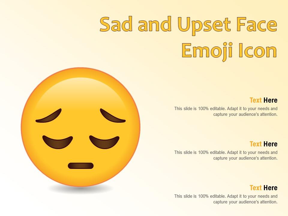 Sad And Upset Face Emoji Icon Presentation Graphics Presentation