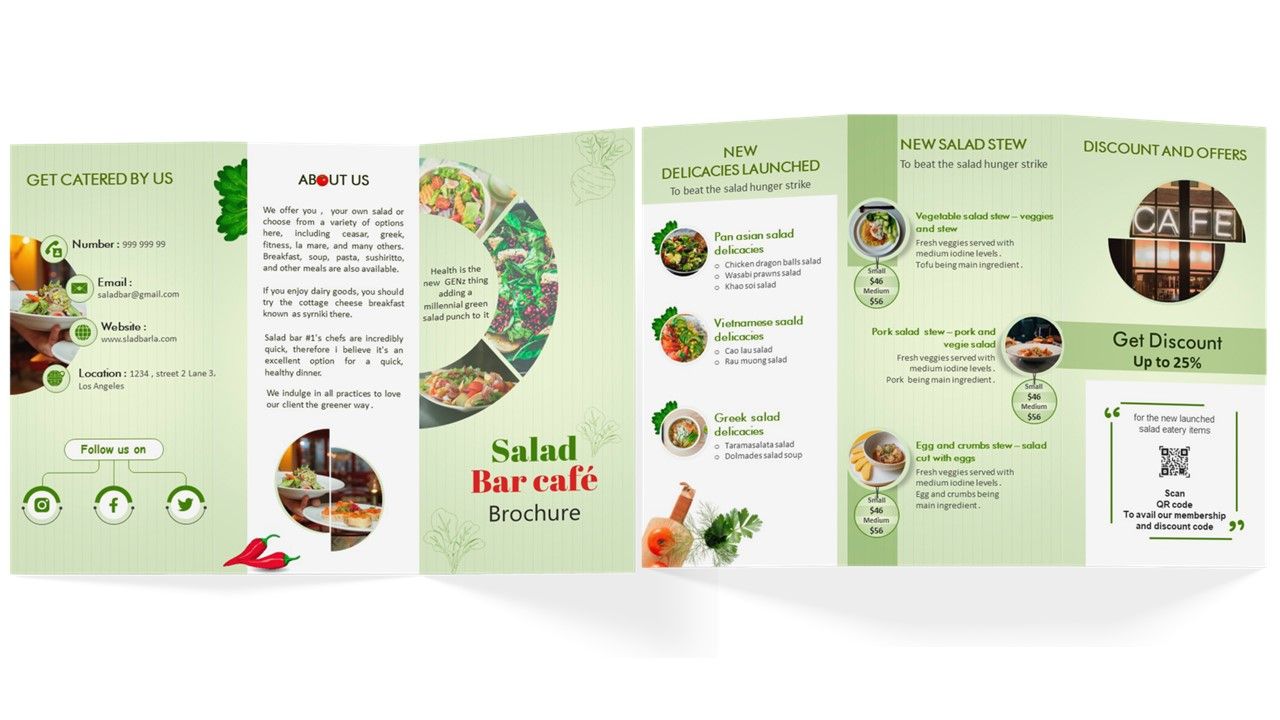 Salad Cafe Brochure Trifold