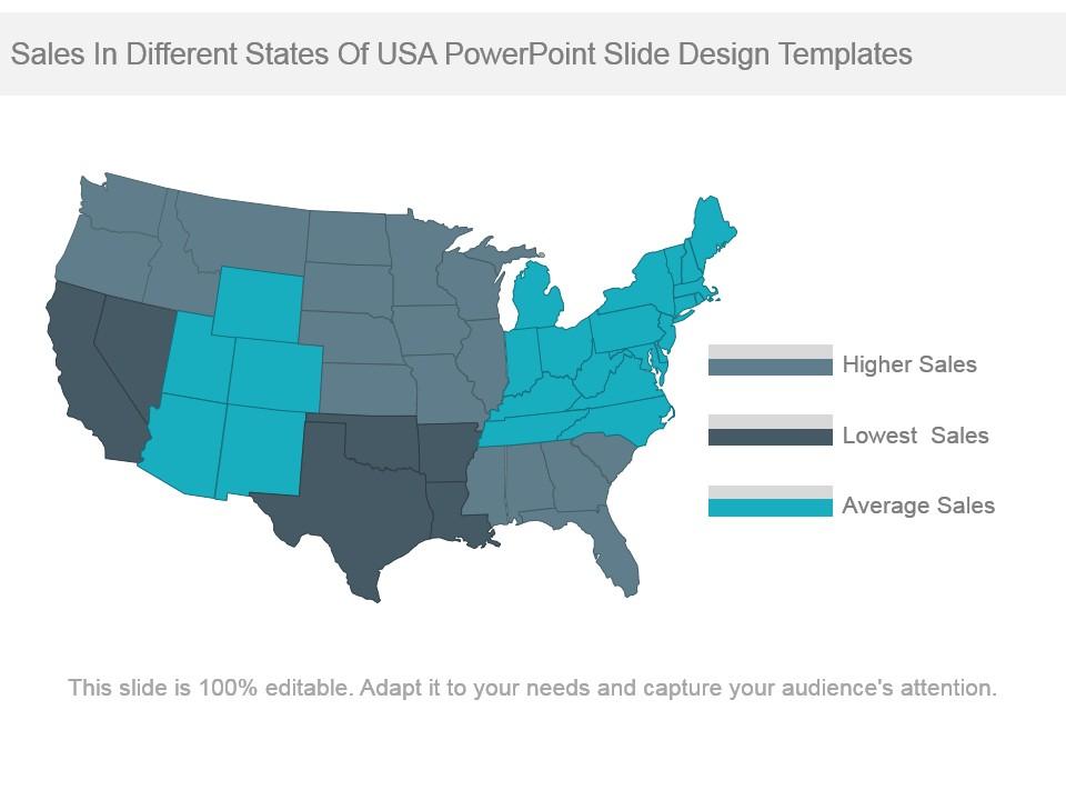 Sales in different states of usa powerpoint slide design templates Slide01