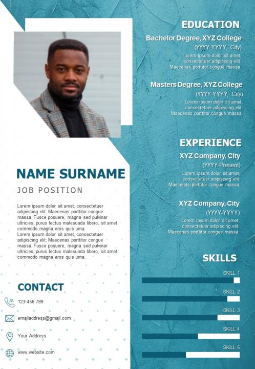 Sample resume design for job search impressive cv template Slide01