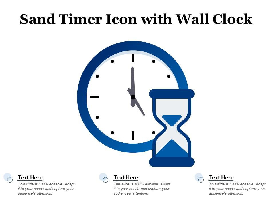 Sand Timer Icon With Wall Clock Presentation Graphics Presentation