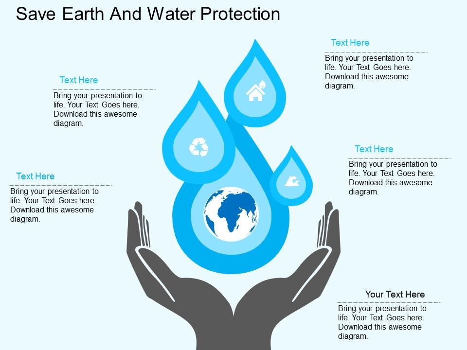 Save earth and water protection flat powerpoint desgin Slide01
