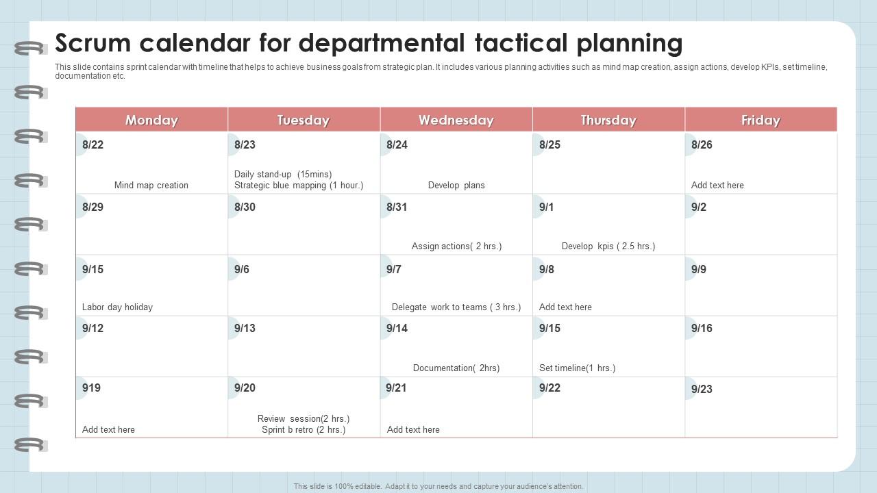 Scrum Calendar For Departmental Tactical Planning Slide01