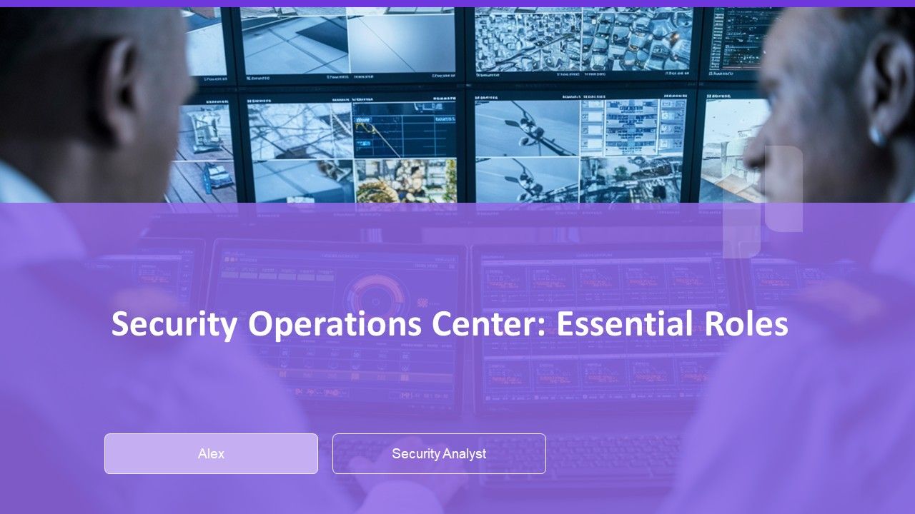 Security Operations Center Essential Roles PPT Template AT