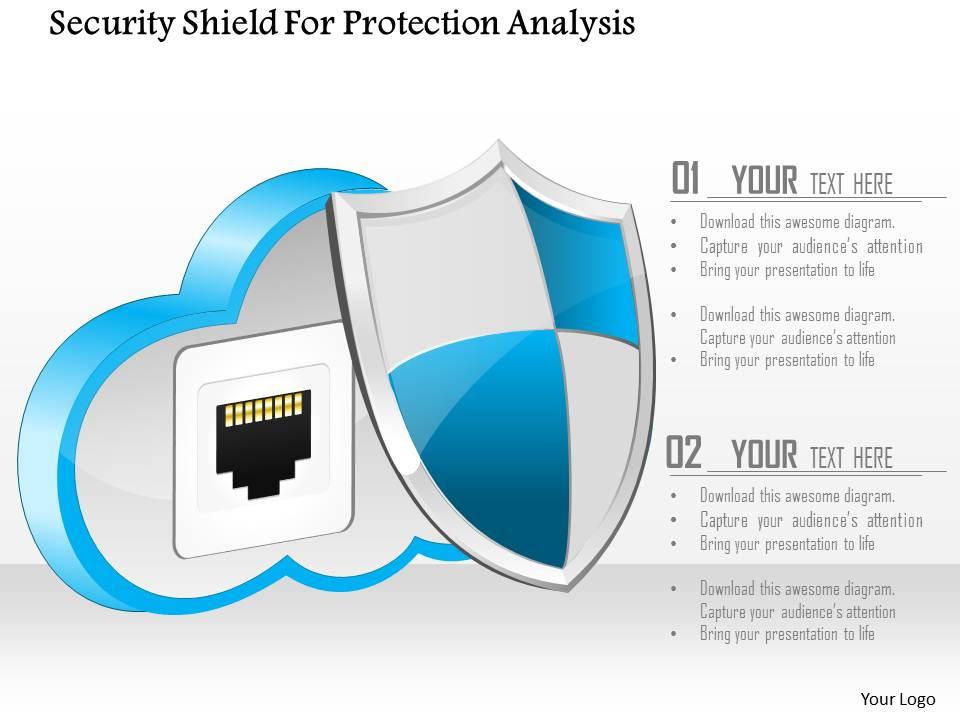 Security shield for protection analysis ppt slides Slide01
