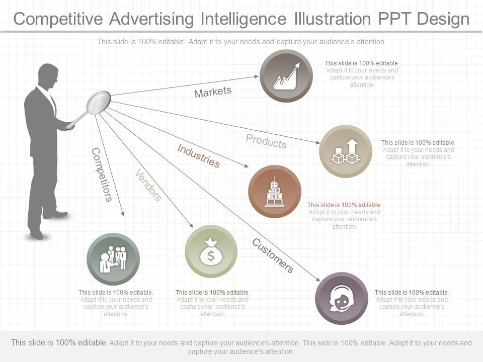 See competitive advertising intelligence illustration ppt design Slide01