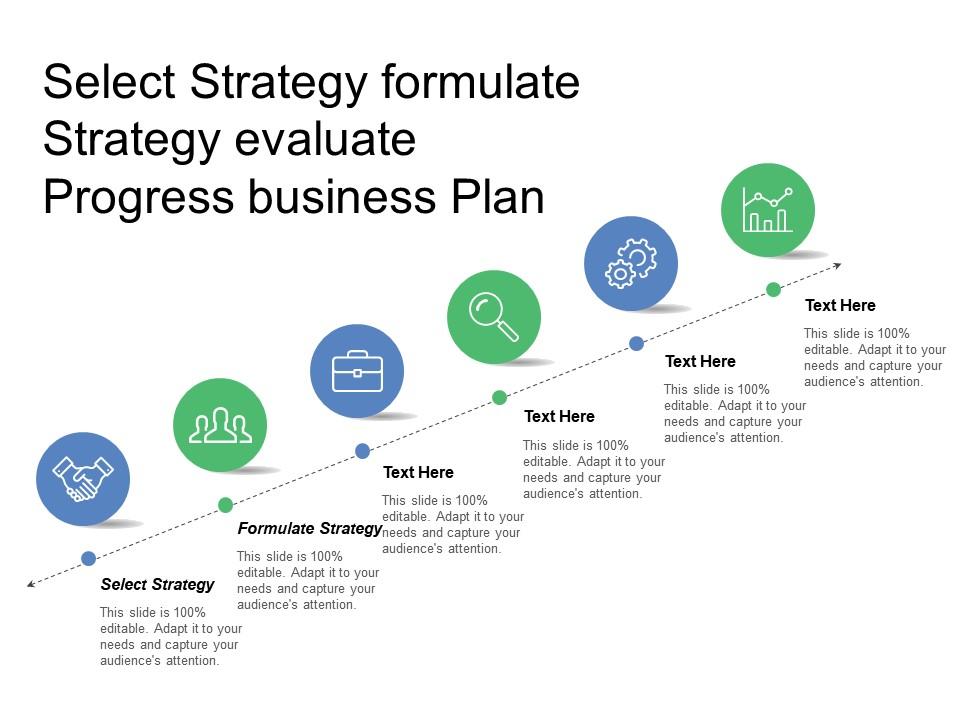 Select strategy formulate strategy evaluate progress business plan Slide01