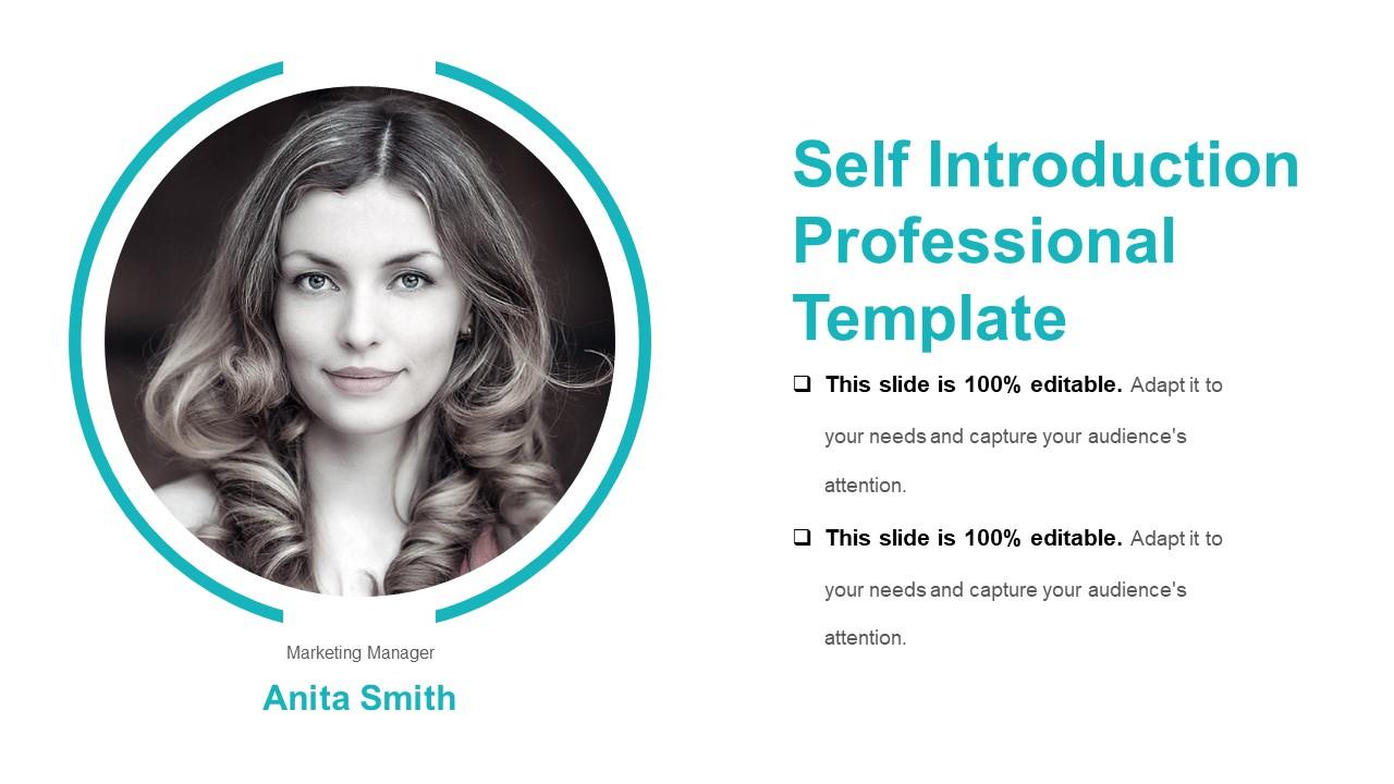 Self introduction professional template sample presentation ppt Slide01