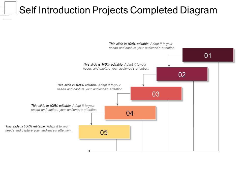 Self introduction projects completed diagram presentation deck Slide01