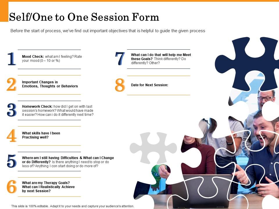 Self one to one session form realistically achieve ppt powerpoint presentation shapes Slide00
