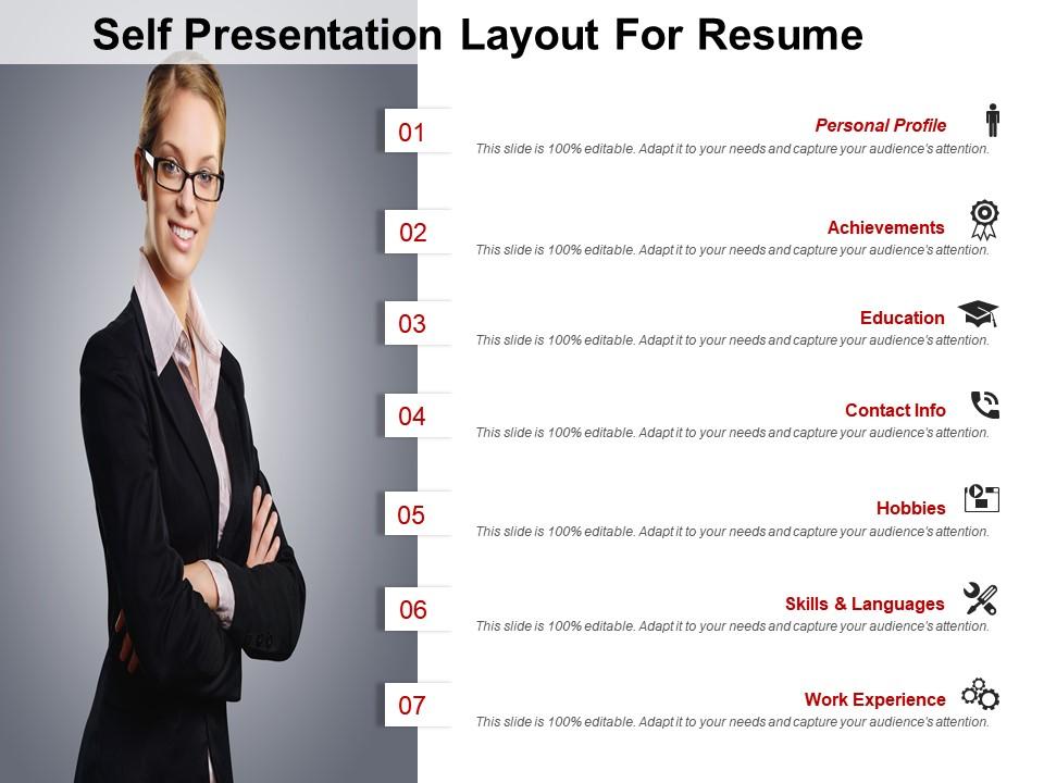 Self presentation layout for resume powerpoint images Slide01