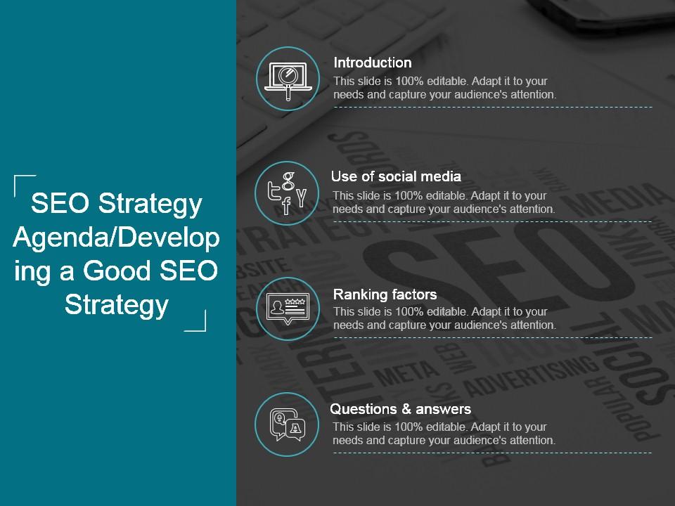 Seo strategy agenda developing a good seo strategy Slide01