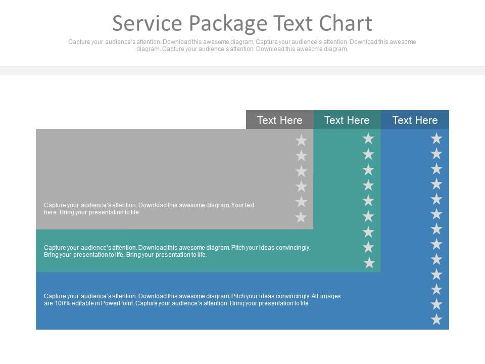 Service Package Text Chart Ppt Slides PowerPoint Design Template