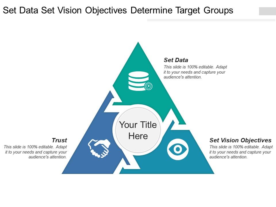 Set Data Set Vision Objectives Determine Target Groups | PowerPoint ...