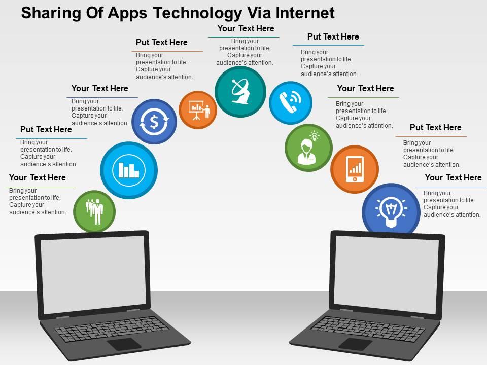 sharing_of_apps_technology_via_internet_flat_powerpoint_design_Slide01
