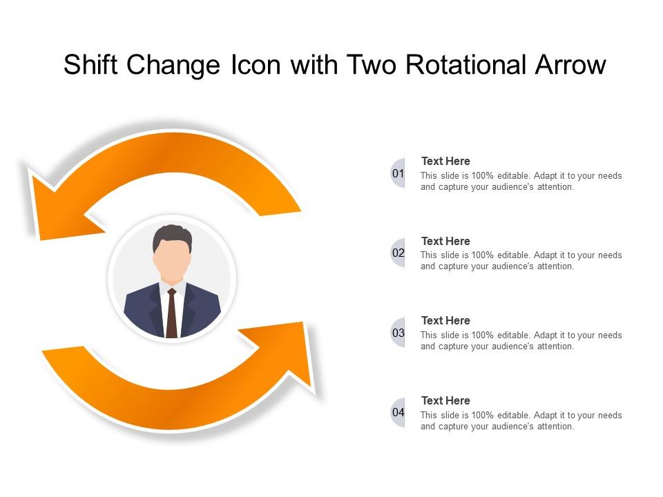 Shift Change Icon With Two Rotational Arrow Presentation Graphics