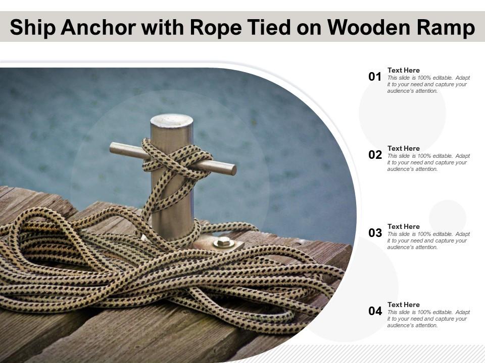 Ship Anchor With Rope Tied On Wooden Ramp, PowerPoint Slides Diagrams, Themes for PPT