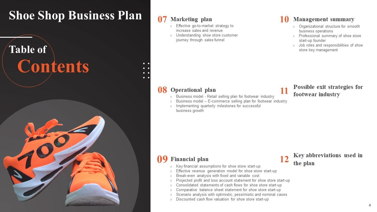 shoe business plan example