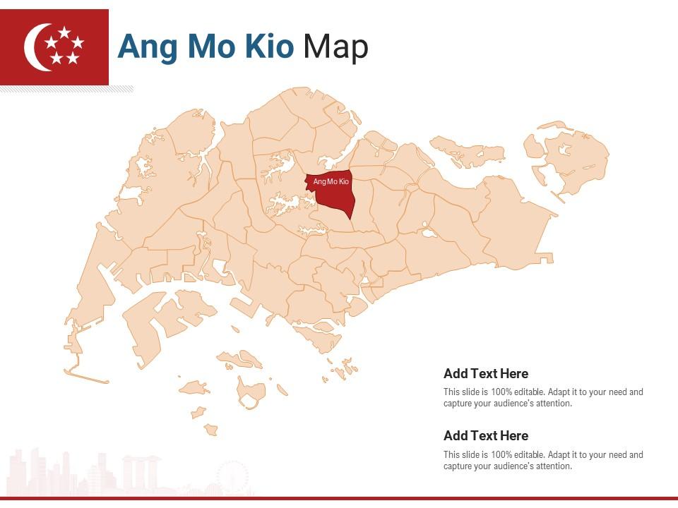 Singapore states ang mo kio map powerpoint presentation ppt template Slide00