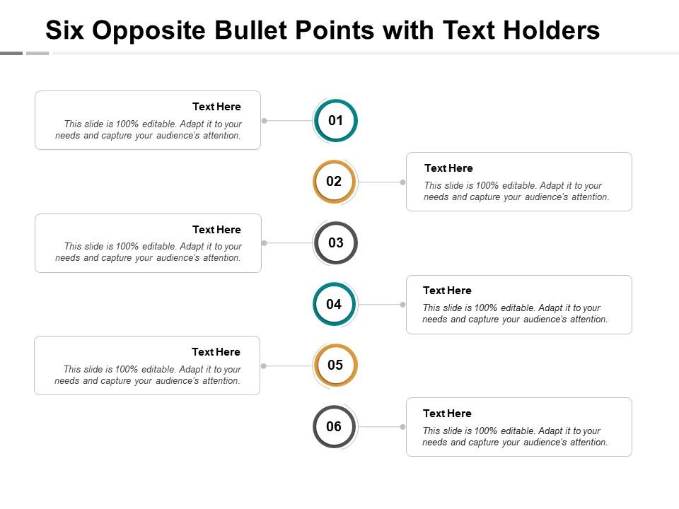 six_opposite_bullet_points_with_text_holders_Slide01
