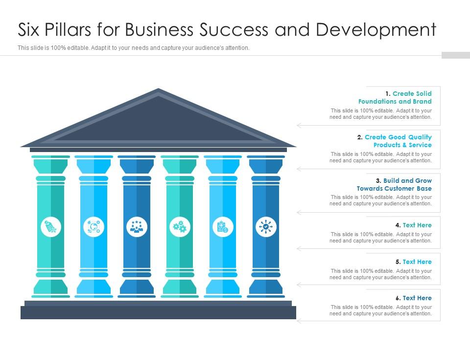 Six pillars for business success and development Slide01