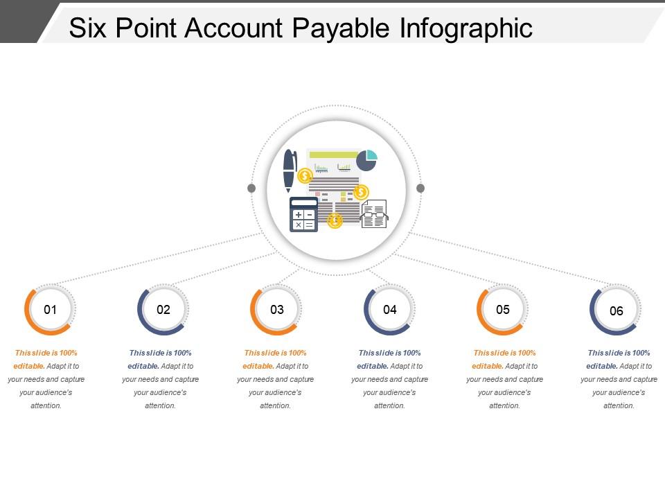 Six point account payable infographic ppt examples slides Slide01