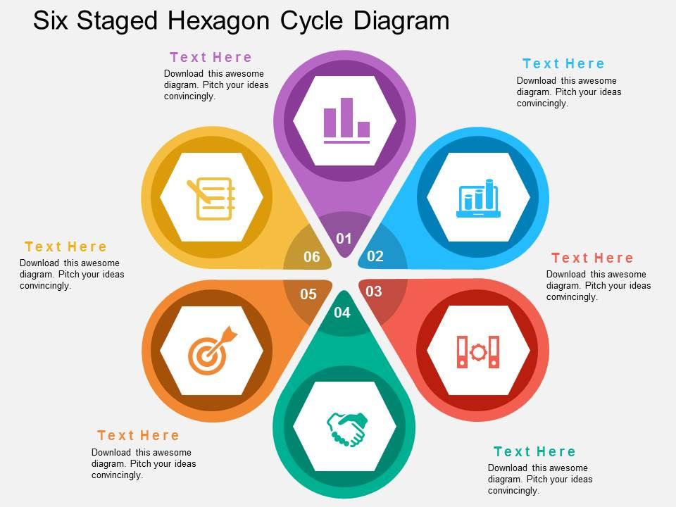 six_staged_hexagon_cycle_diagram_flat_powerpoint_design_flat_powerpoint_design_Slide01