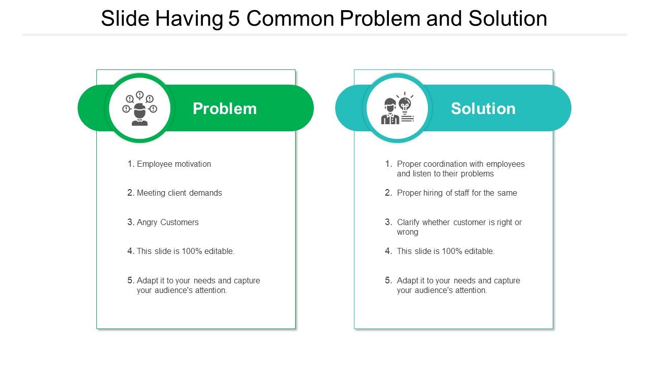 Slide having 5 common problem and solution Slide01