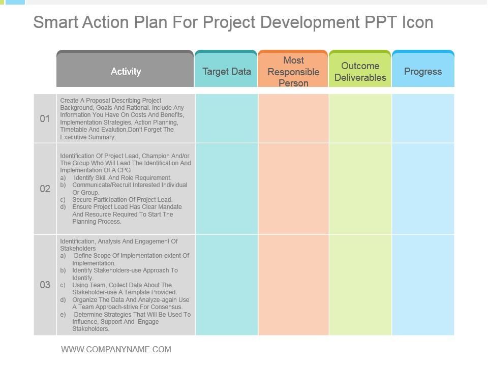 smart_action_plan_for_project_development_ppt_icon_Slide01