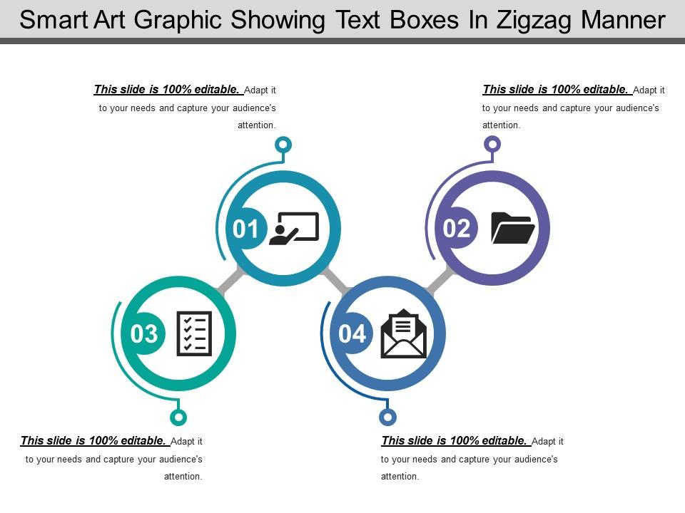 Smart Art Graphic Showing Text Boxes In Zigzag Manner | PowerPoint ...