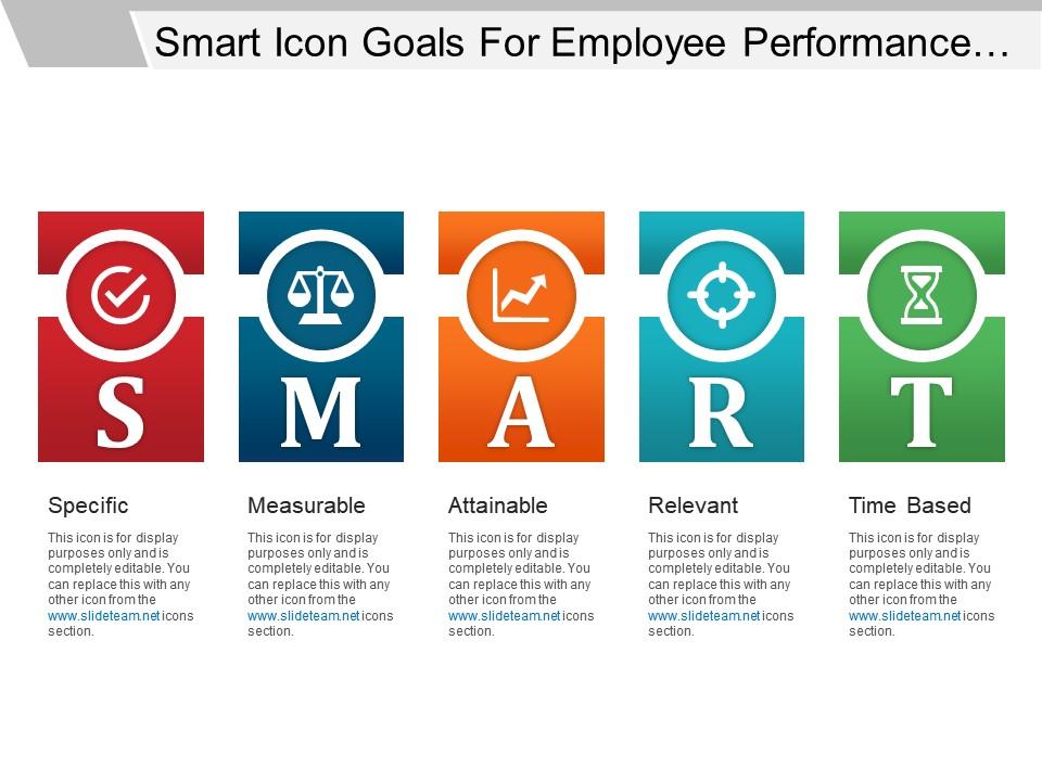 Smart Icon Goals For Employee Performance Management Ppt Design Slide01