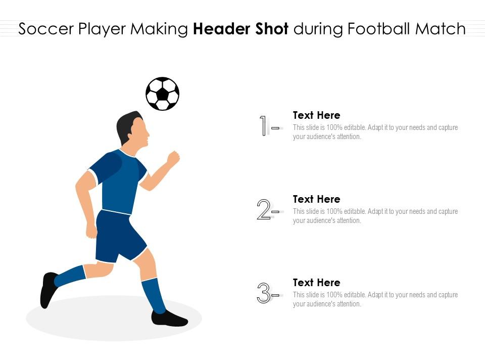 Soccer Player Making Header Shot During Football Match Presentation
