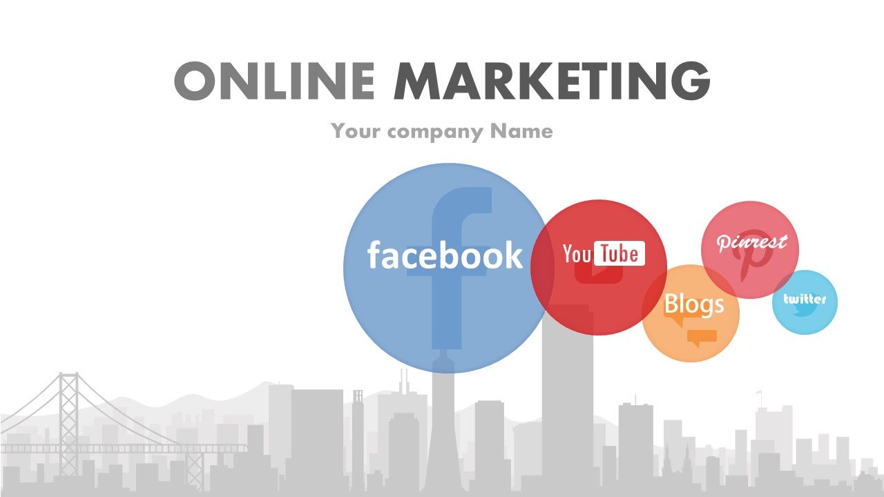Social media focused online marketing powerpoint presentation with slides Slide01