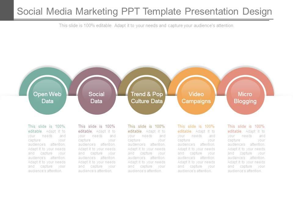 Social media marketing ppt template presentation design Slide01