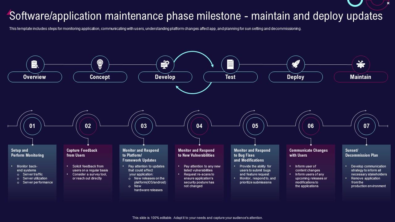 Software Application Maintenance Phase Milestone Maintain Enterprise Software Development Playbook