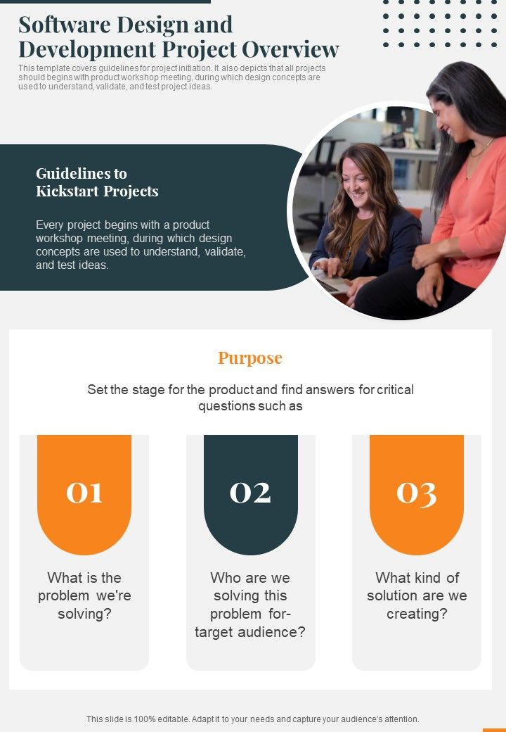 Software Design And Development Project Overview One Pager Sample ...