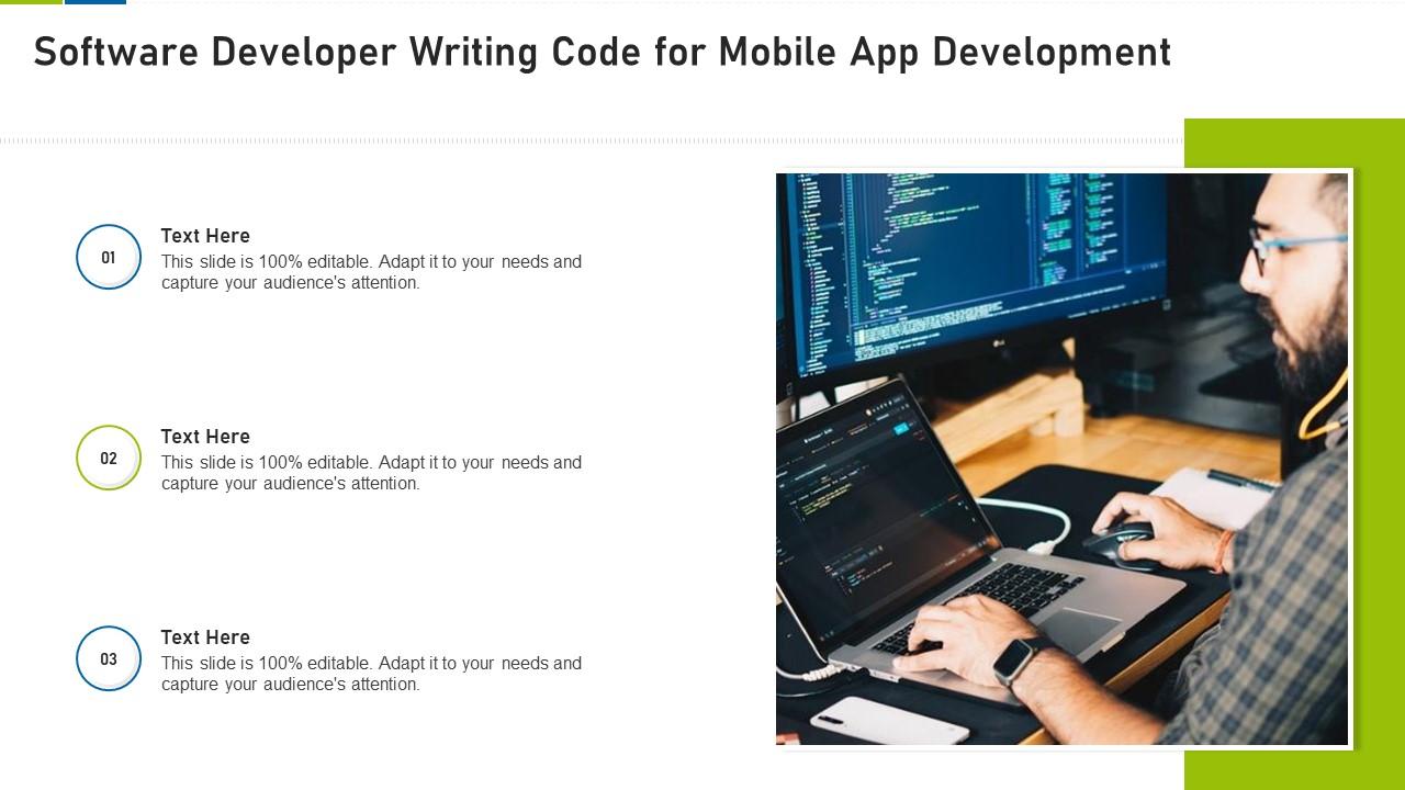 Software Developer Writing Code For Mobile App Development ...