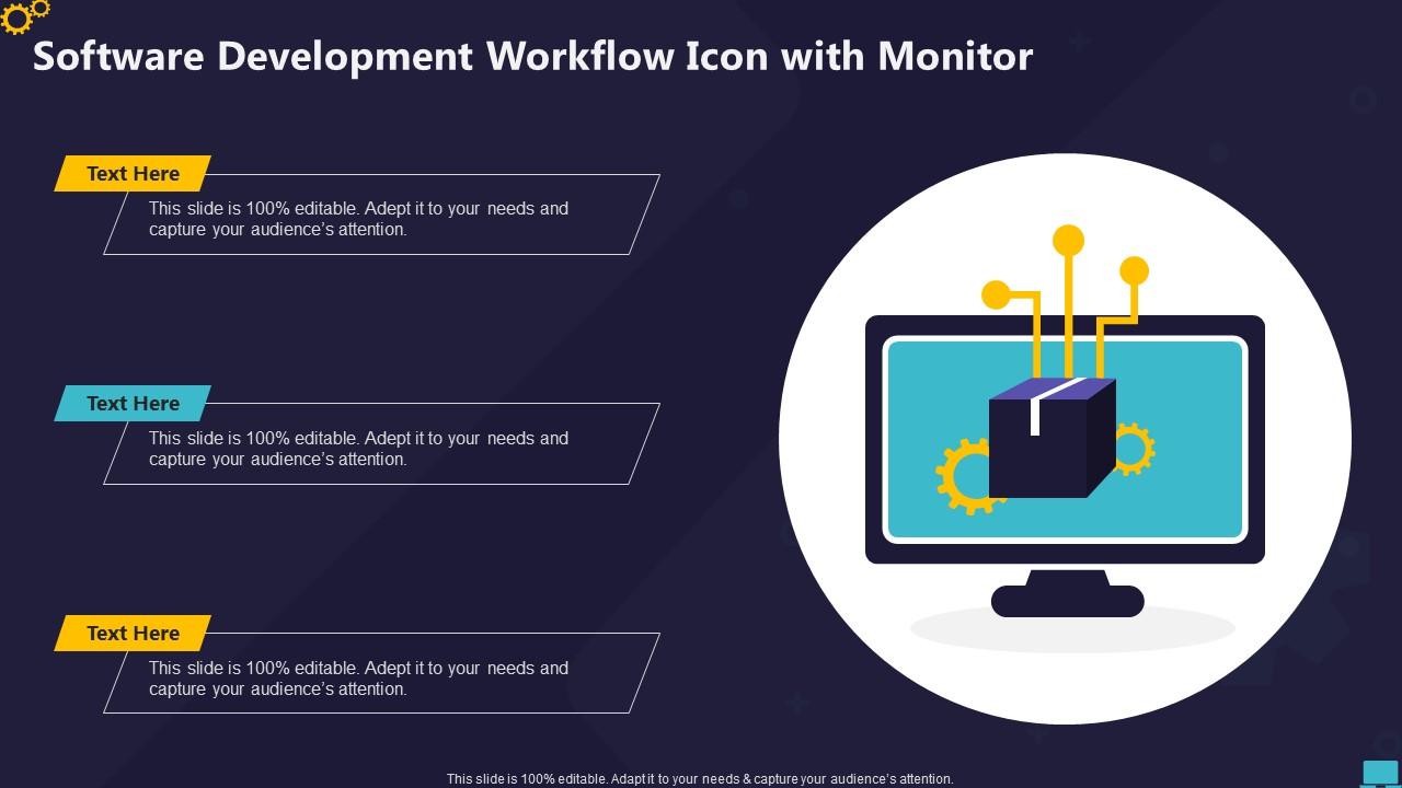Software Development Workflow Icon With Monitor