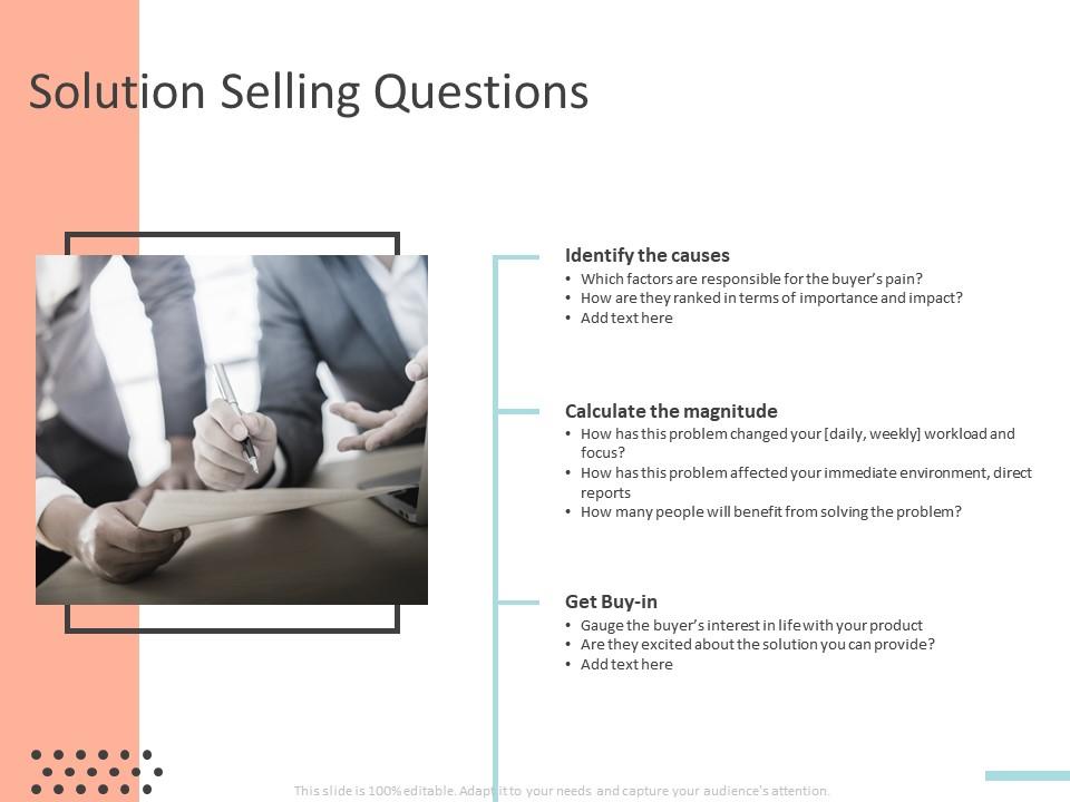 Solution selling questions ppt powerpoint presentation slides example file Slide00