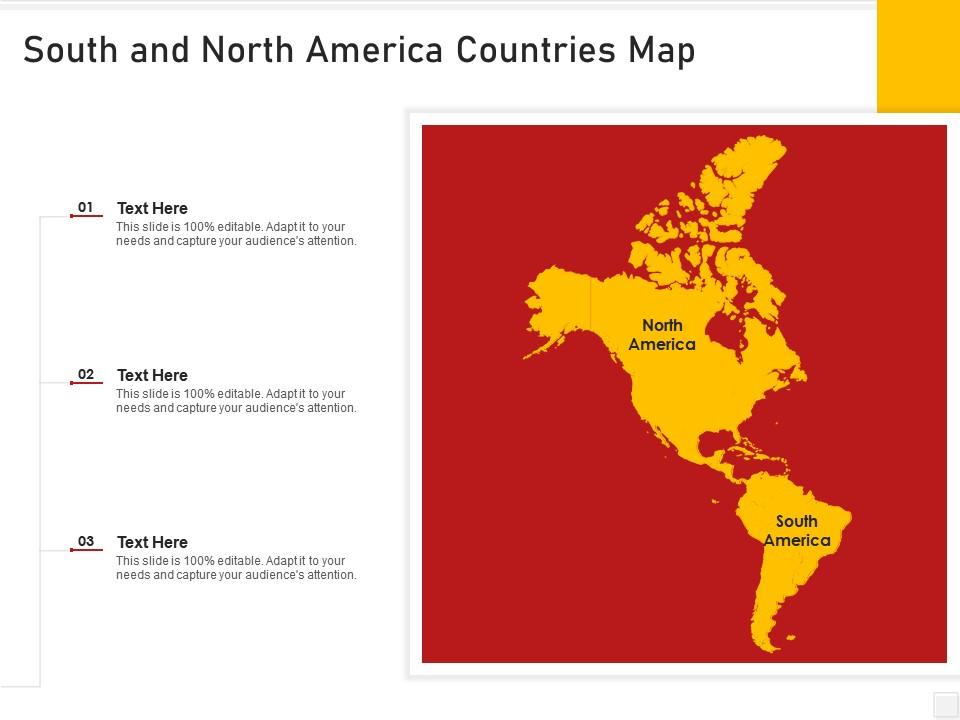 South and north america countries map