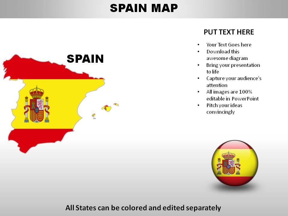 Spain Country Powerpoint Maps PowerPoint Templates Backgrounds
