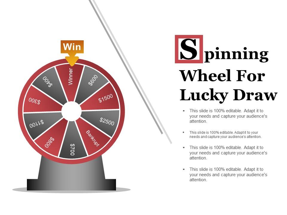 Spinning wheel for lucky draw powerpoint templates Slide01