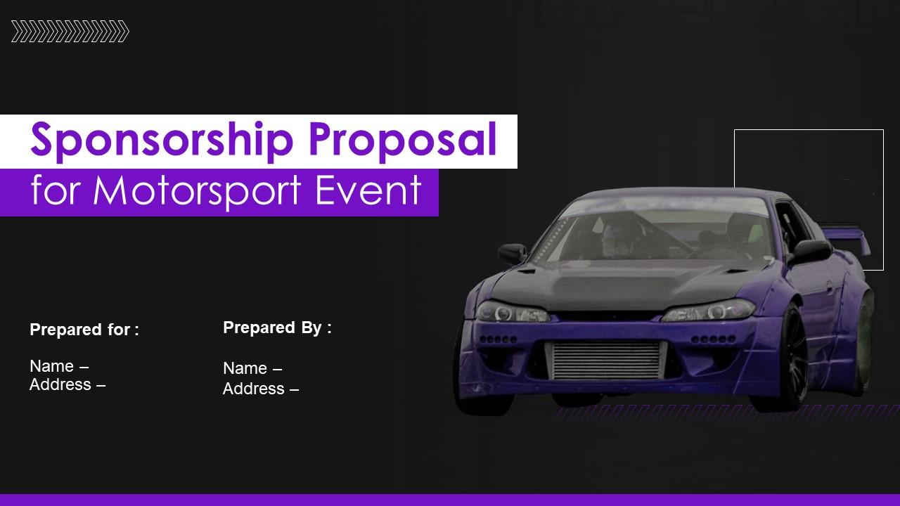 Sponsorship Proposal For Motorsport Event Powerpoint Presentation Slides Slide01