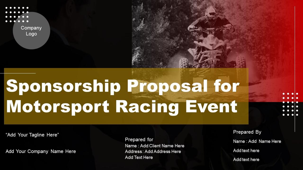 Sponsorship Proposal For Motorsport Racing Event Powerpoint Presentation Slides Slide01