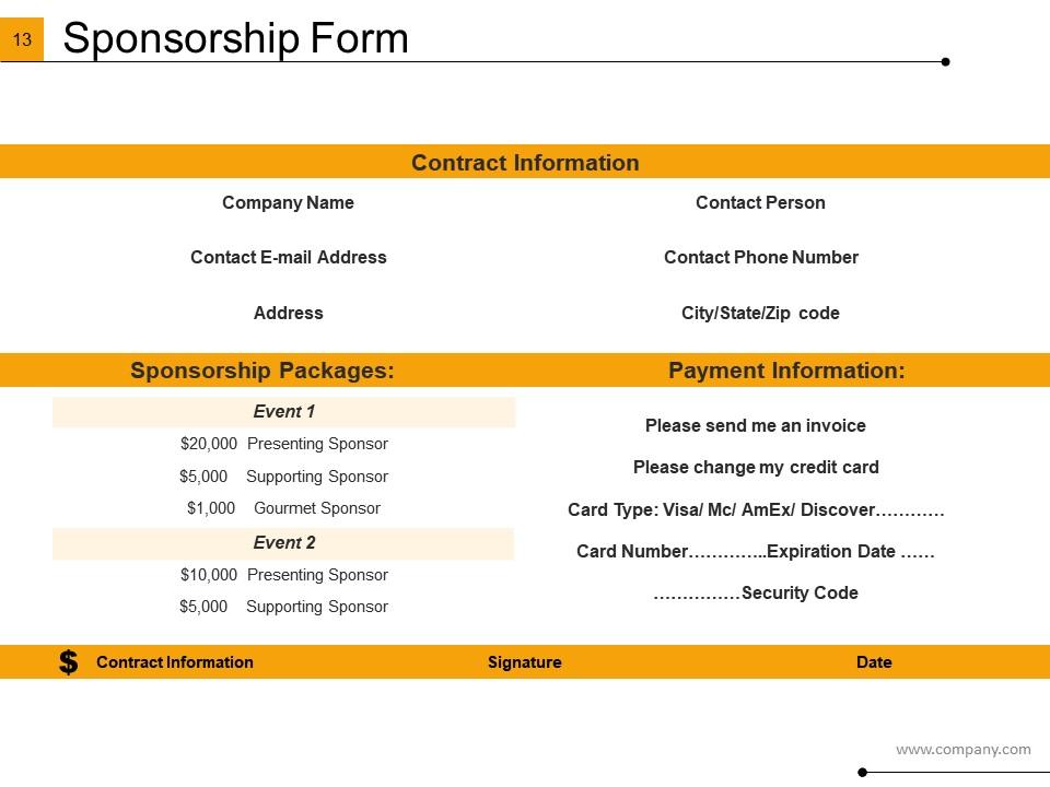 Sponsorship Proposal For Nonprofit Organization Powerpoint Presentation