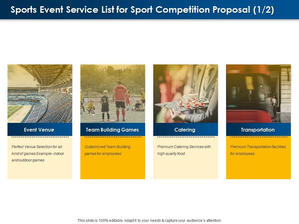 Sports Event Service List For Sport Competition Proposal L1594 Ppt