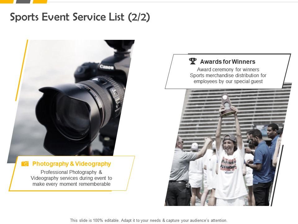 Sports Event Service List Ppt Powerpoint Presentation Portfolio Icons