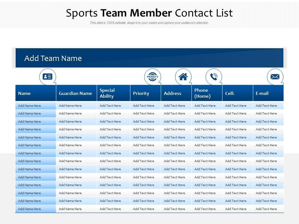 List of Team Sports